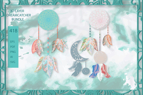 3D Christmas Layer Dreamcatcher BUNDLE for Graphics & Crafts
