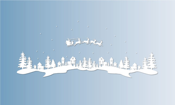 3d Christmas Paper Cut Village House Graphics for Crafts