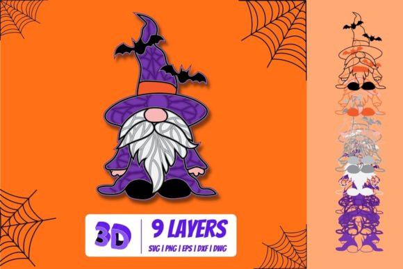 3D Gnome 1 SVG for Laser Cutting & Autumn Amp Projects