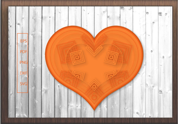 3d Heart Love Sign Layer Mandala SVG 35 Graphics and Crafts