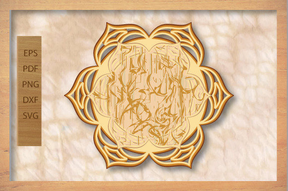 3d Layer Mandala Gold Wooden SVG 39 for Graphics and Crafts