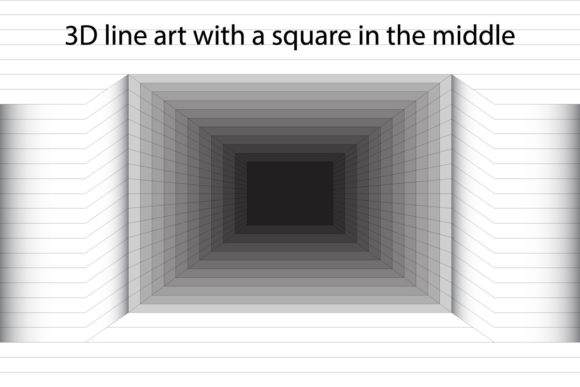 3D Line Art with a Square in the Middle Graphics