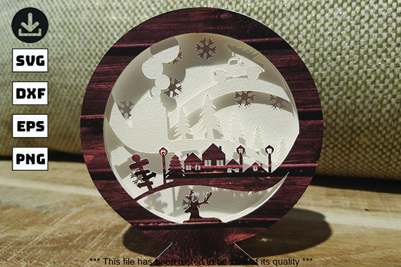3D Papercut CHRISTMAS Ornaments SVG for Laser Cutting & Winter Amp