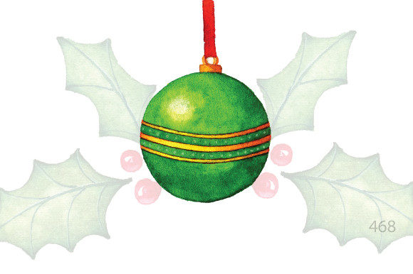 3d Watercolor Christmas Ball Clipart SVG for Graphics & Crafts
