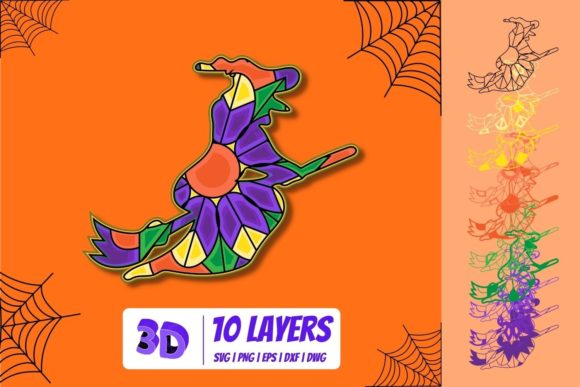 3D Witch SVG for Laser Cutting & Autumn Amp Branding