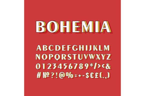 Bohemia Vintage 3d Vector Alphabet Set for Graphics & Print Templates