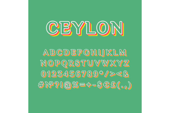 Ceylon Vintage 3d Vector Alphabet Set for Graphics and Print Templates