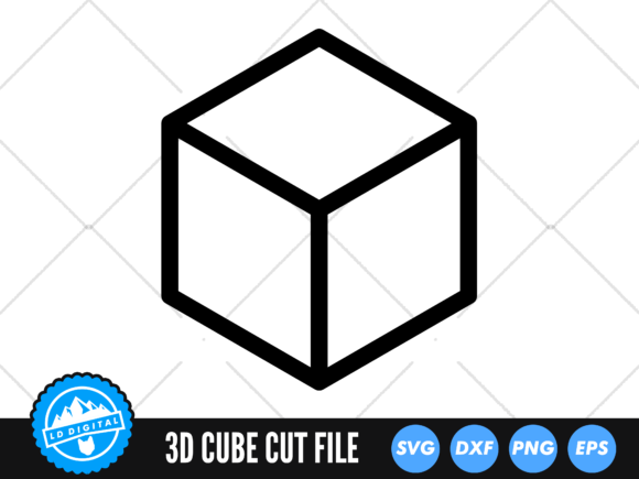 Cube SVG Files 3D Cube Cut Files for Graphics and Crafts
