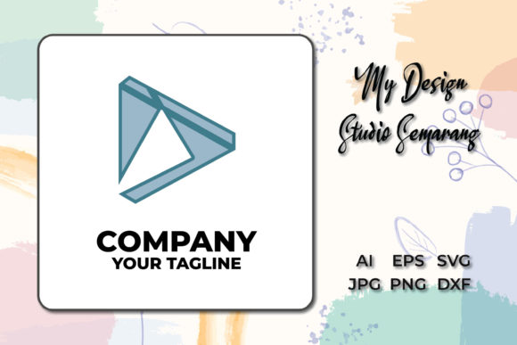 Logo Company Blue UI Style 3d Triangle Graphics and Logos Review