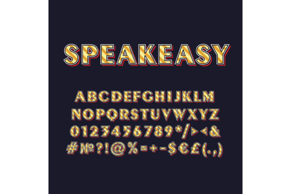 Speakeasy Vintage 3d Vector Alphabet Set for Graphics & Print Templates