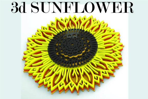 Sunflower, 7 Layers 3D Mandala for Laser Cutting Ornaments